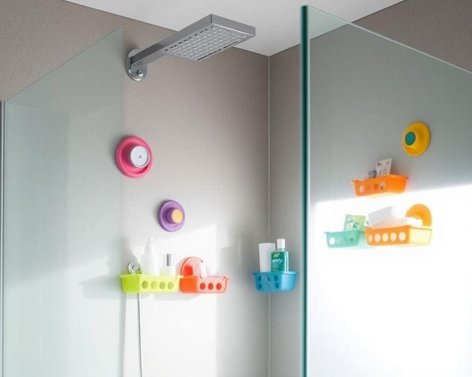 Douche-organizers met zuignap voor snelle installatie