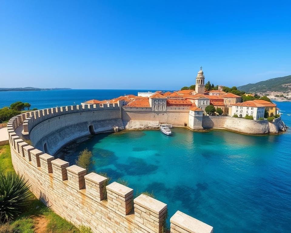 Dubrovnik: stadsmuren en helderblauw water