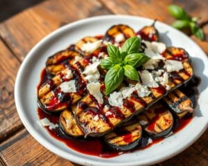 Gegrilde aubergines met balsamico en Parmezaan