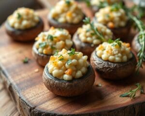 Gevulde champignons met parmezaan en knoflook