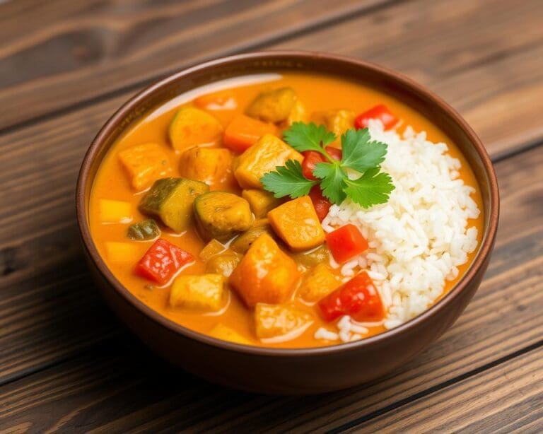 Groentecurry met kokosmelk en verse koriander