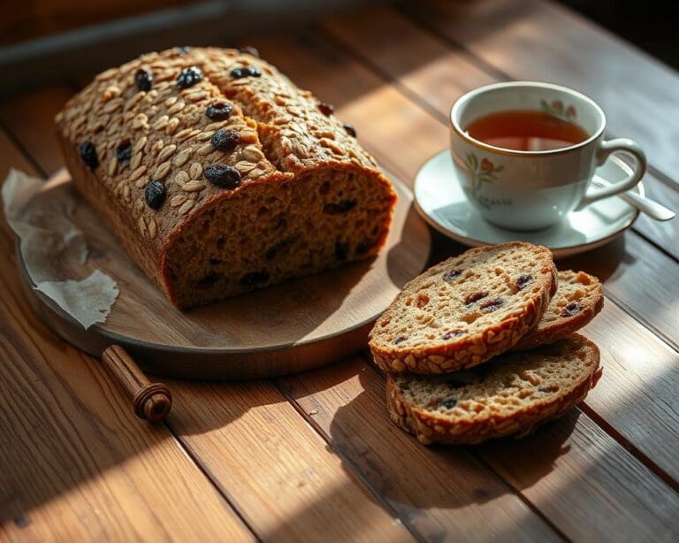 Haverbrood met rozijnen en kaneel voor bij de thee