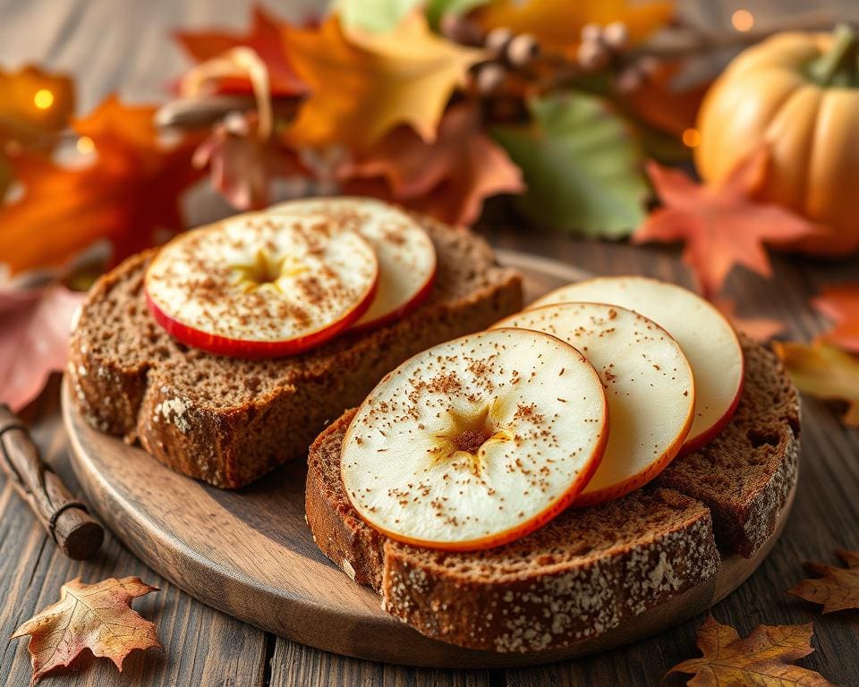 Roggebrood met appel en kaneel voor een herfstige snack