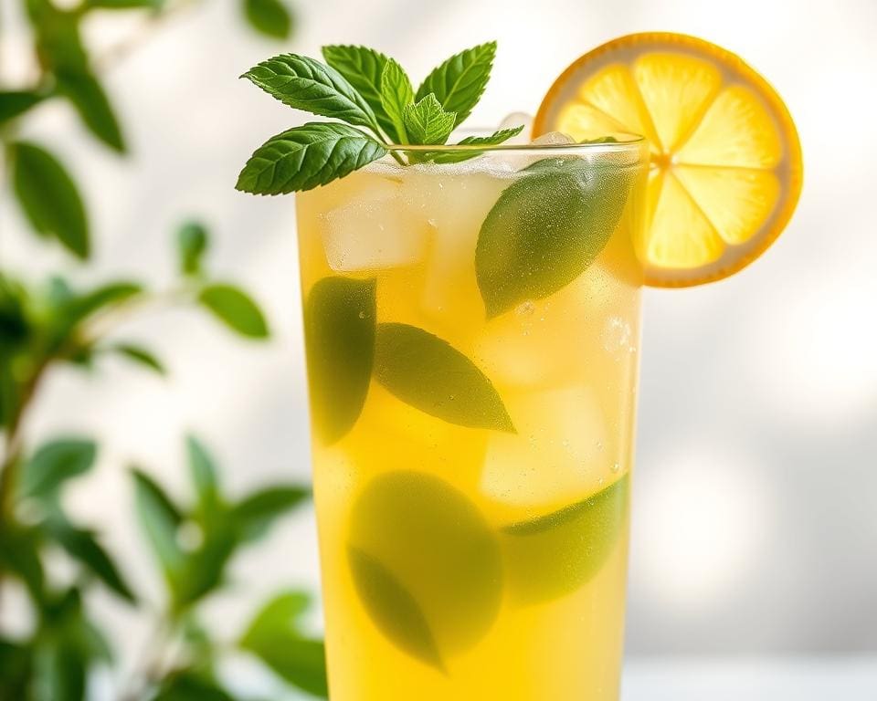 Sparkling Lemon Basil mocktail: Fris en kruidig