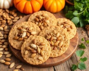 Volkoren crackers met pompoenpitten en zadenmix