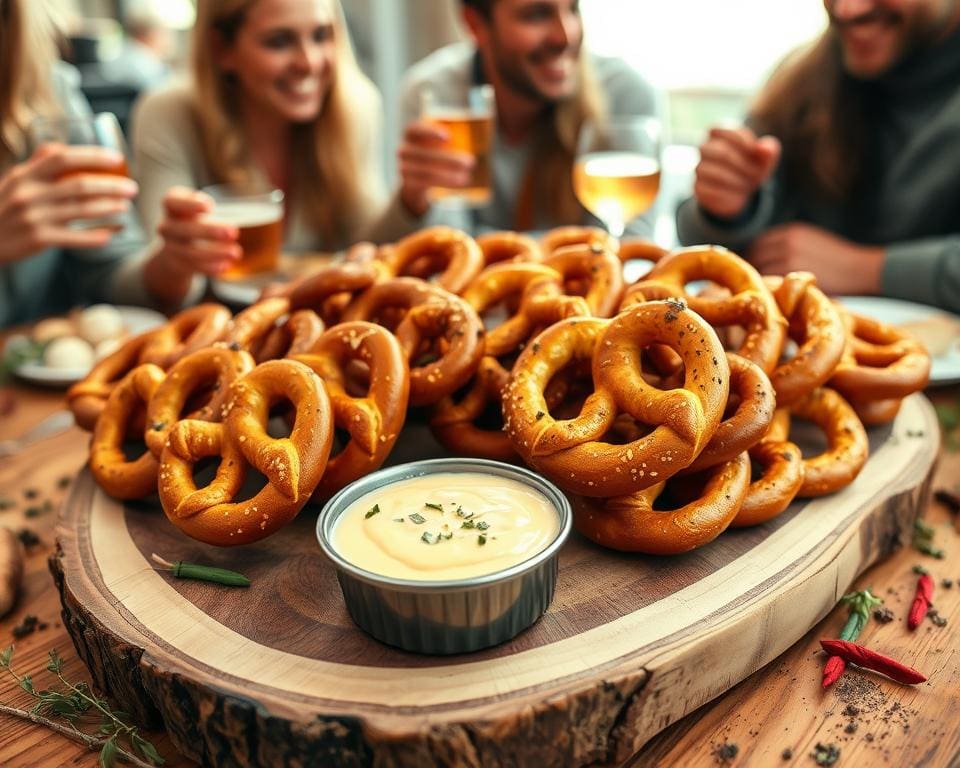 borrelhapje met pretzels