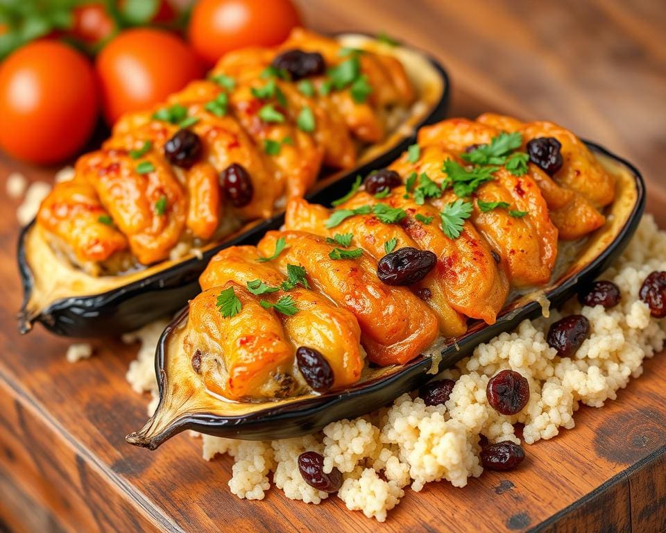 gevulde aubergines met couscous