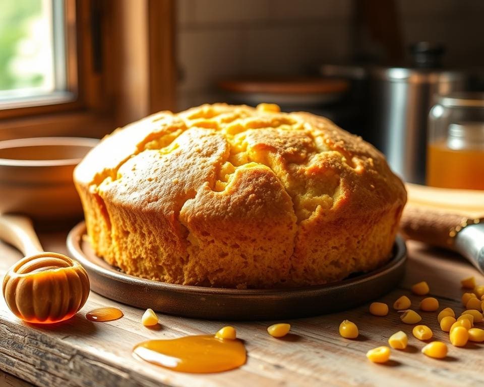 maïsbrood met honingboter