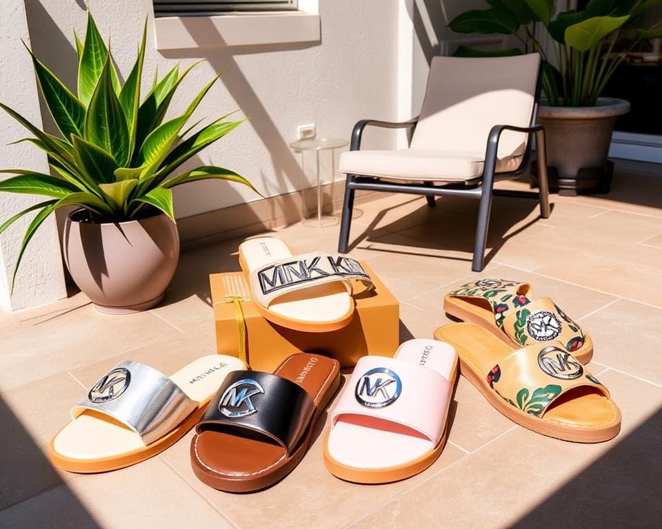 modieuze slippers van Michael Kors