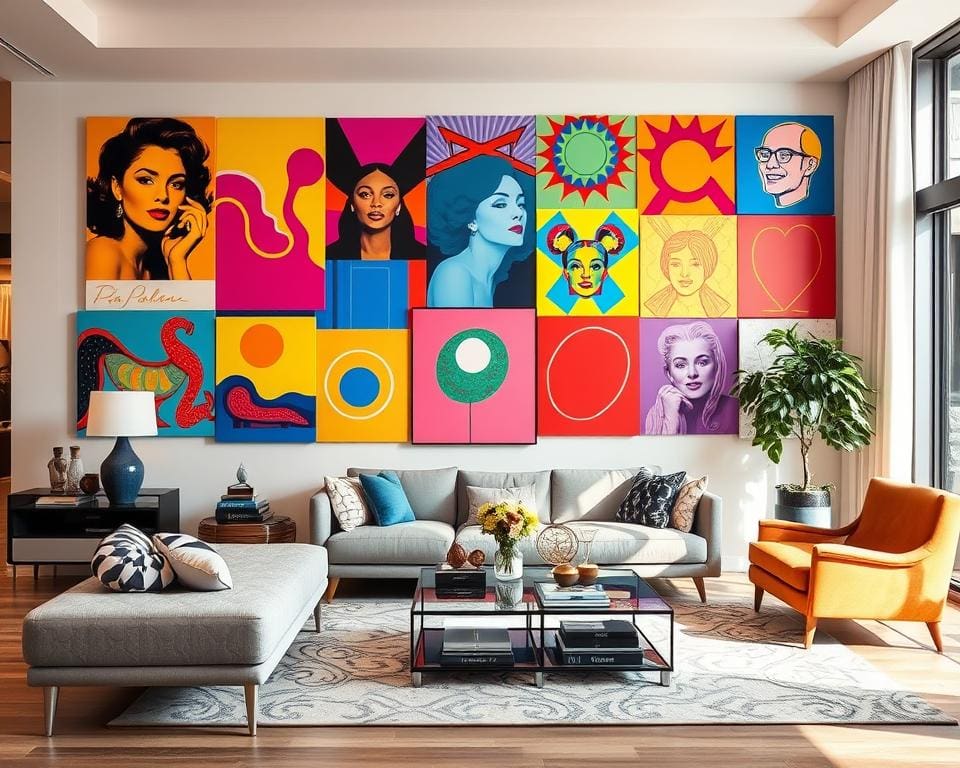 popart kunst aan de muur