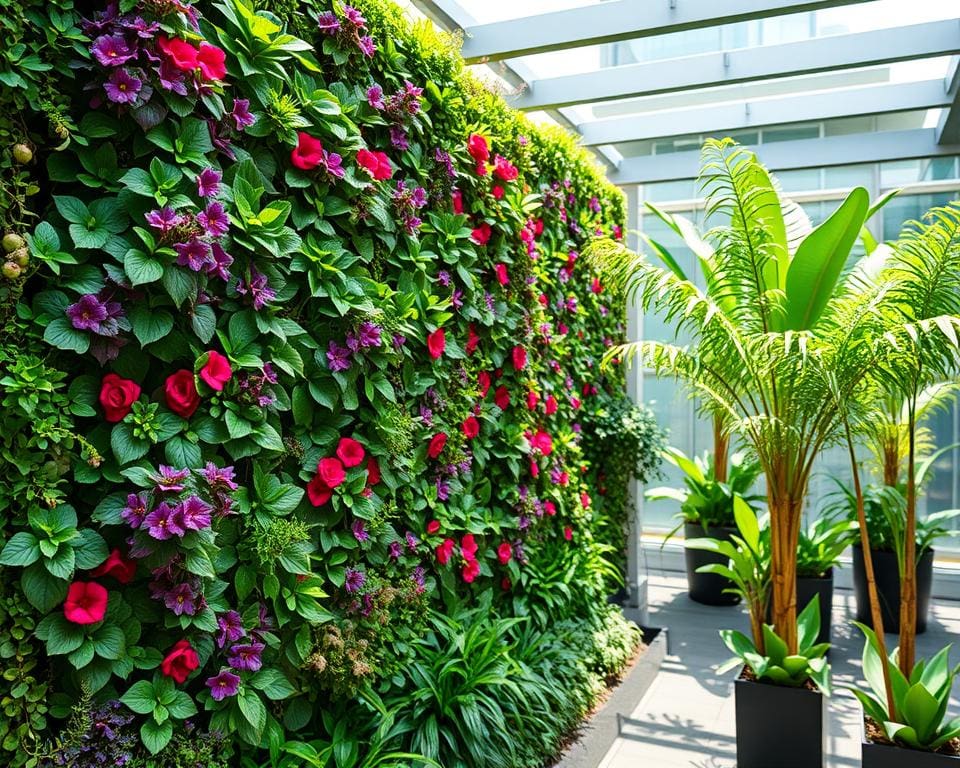 verticale tuin ideeën groene muur met klimplanten