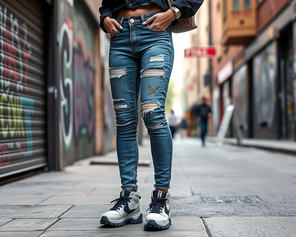 Off-White denim leggings: Voor een streetstyle twist