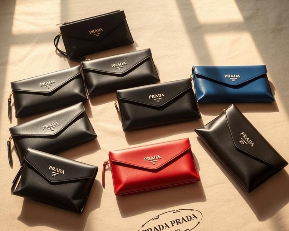 Prada leren clutches: Luxe accessoires voor elke dag