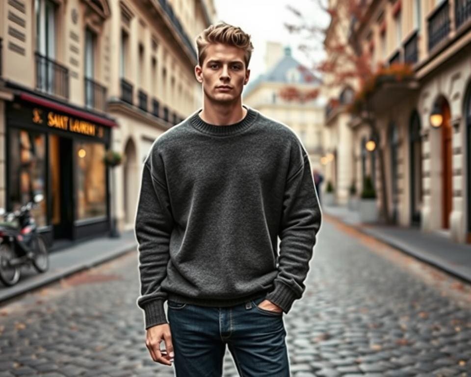 Saint Laurent oversized truien: Voor een Parijse casual stijl