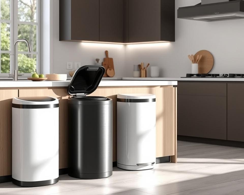 Slimme prullenbakken met automatische opening