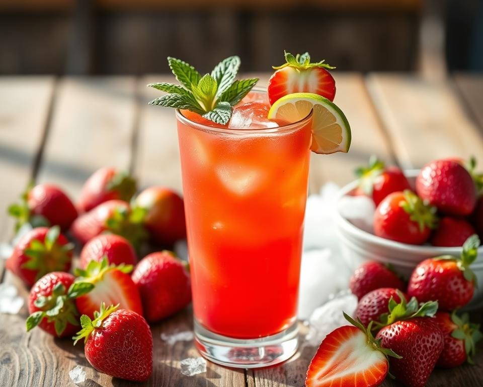 Strawberry Daiquiri met een hint van munt