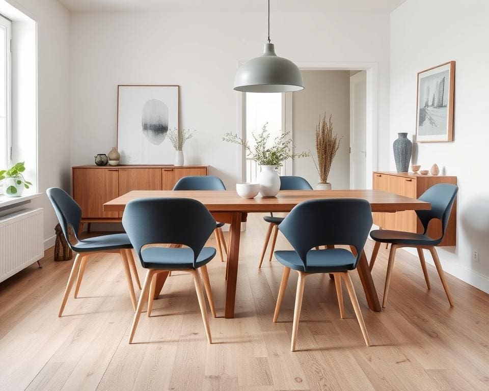 Blå Station-eetkamerstoelen: Scandinavisch vakmanschap aan tafel