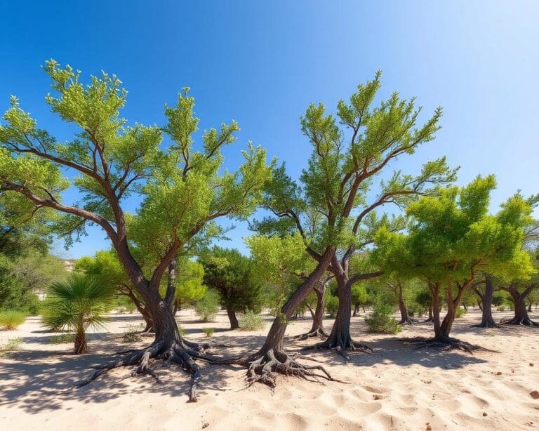 Bomen die goed groeien in zandgrond