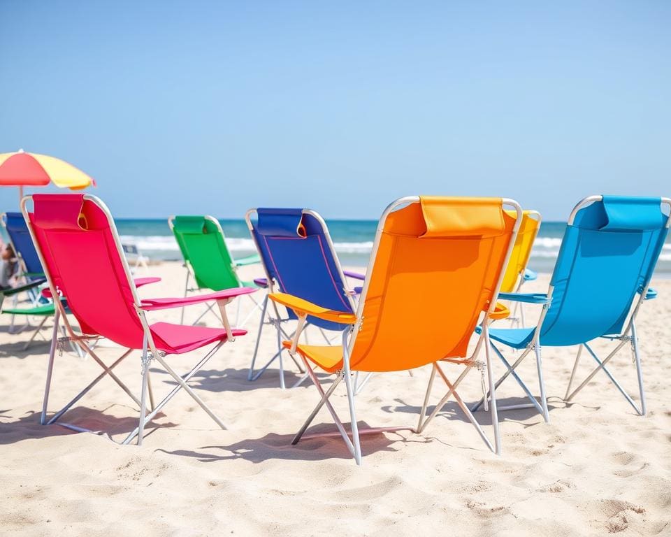 opklapbare strandstoelen met verstelbare rugleuning