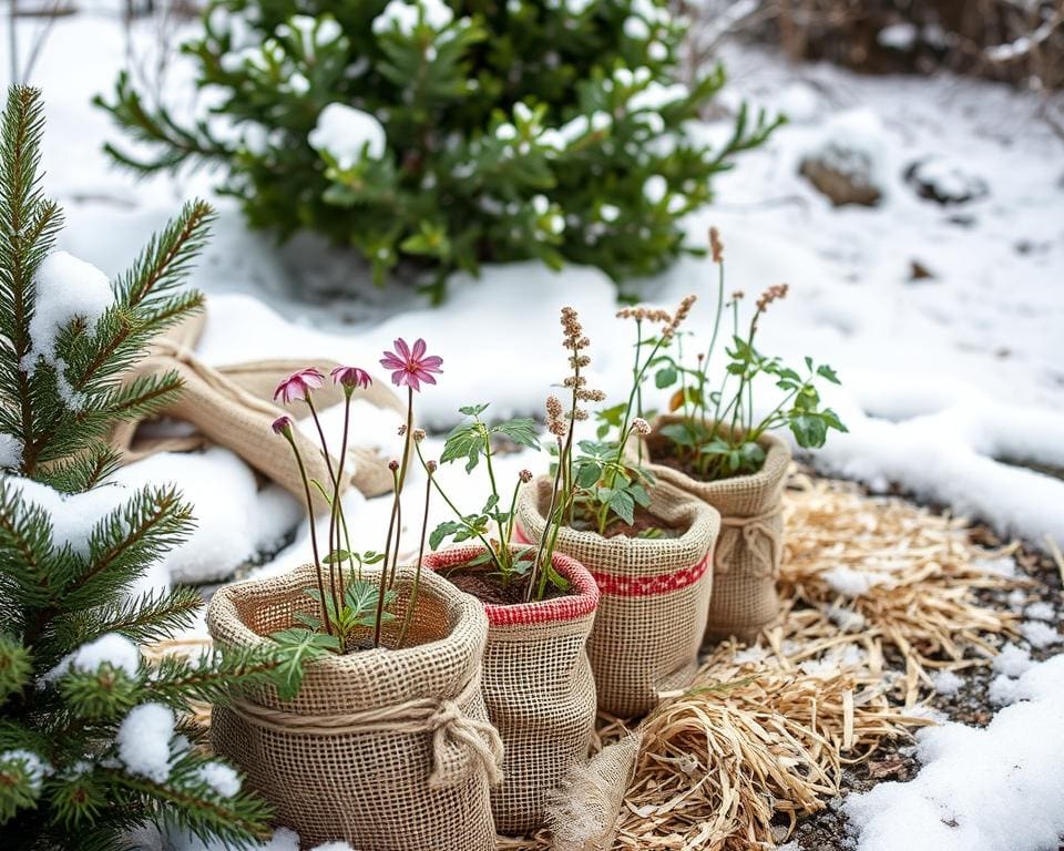 wintervoorbereiding voor gevoelige tuinplanten