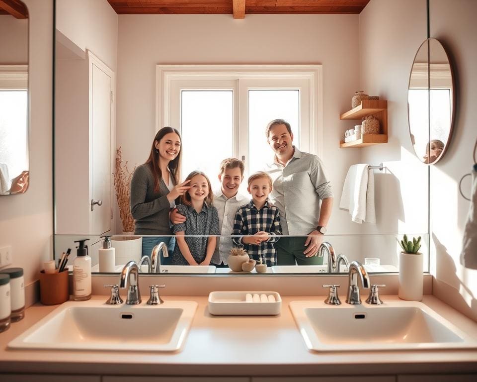 Is een dubbele wastafel praktisch voor gezinnen?