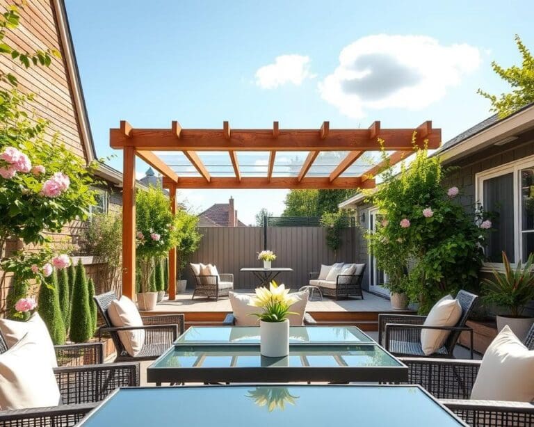 Is een overkapping geschikt voor het terras?