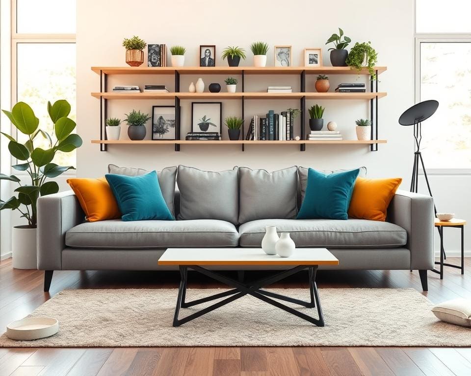 Is een wandplank boven de bank praktisch?