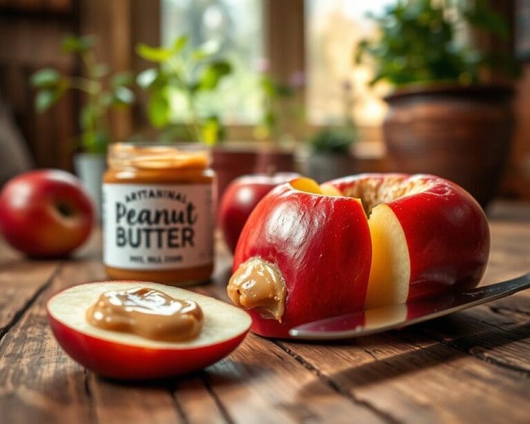 appel pindakaas snack